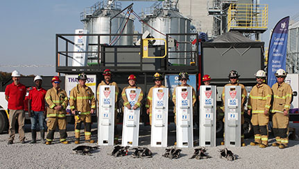 Rural firefighters ‘get their hands dirty’ with grain rescue training