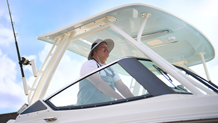 Man enjoying boating