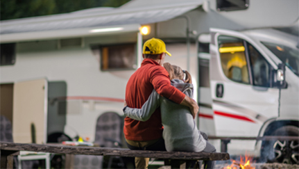 truck pulling RV