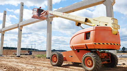 Mobile elevated work platform on a jobsite