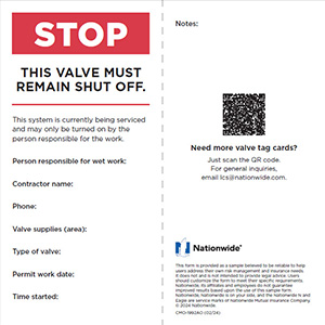 Image is screenshot of Nationwide’s sample valve tag